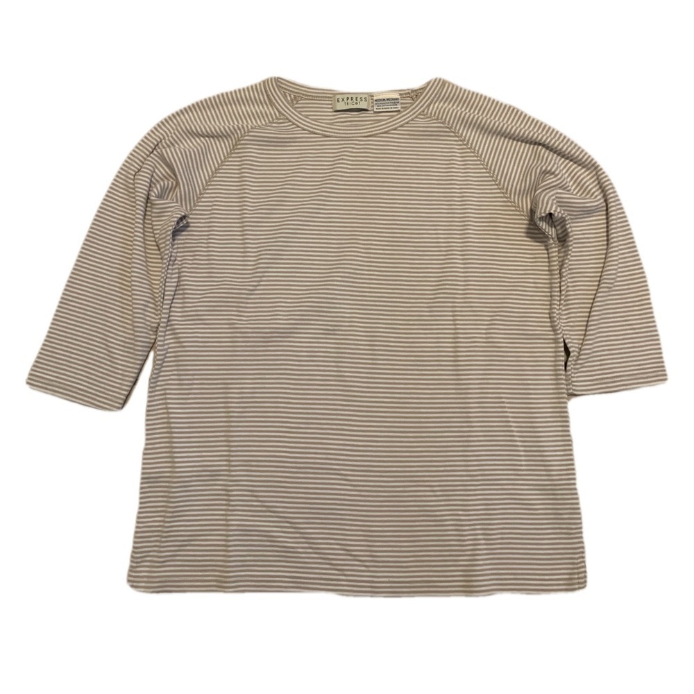 Express Tricot Vintage 90s Striped 3/4 Sleeve Top - Size Medium